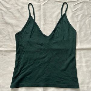 Brandy Melville Forest Green V-Neck Cropped Camisole, OS